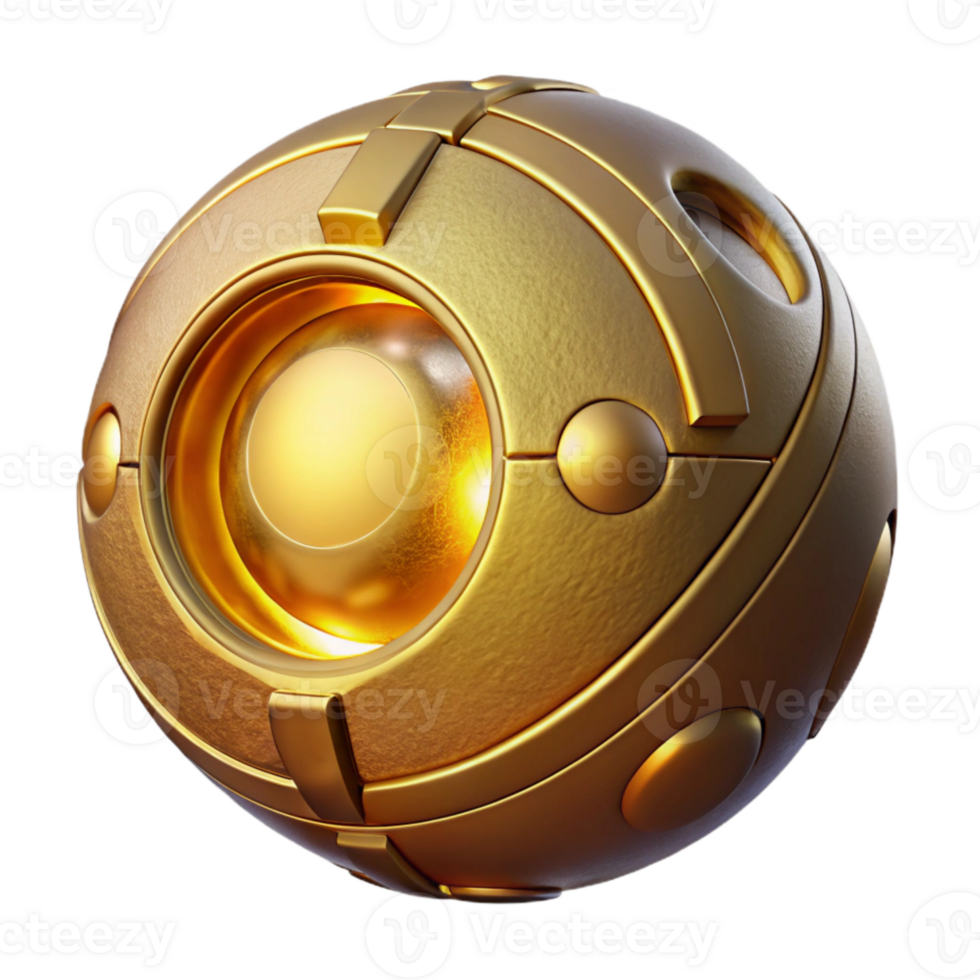 wonderful modern Glowing Sphere Teleportation Device Gold Color Cutout authentic png