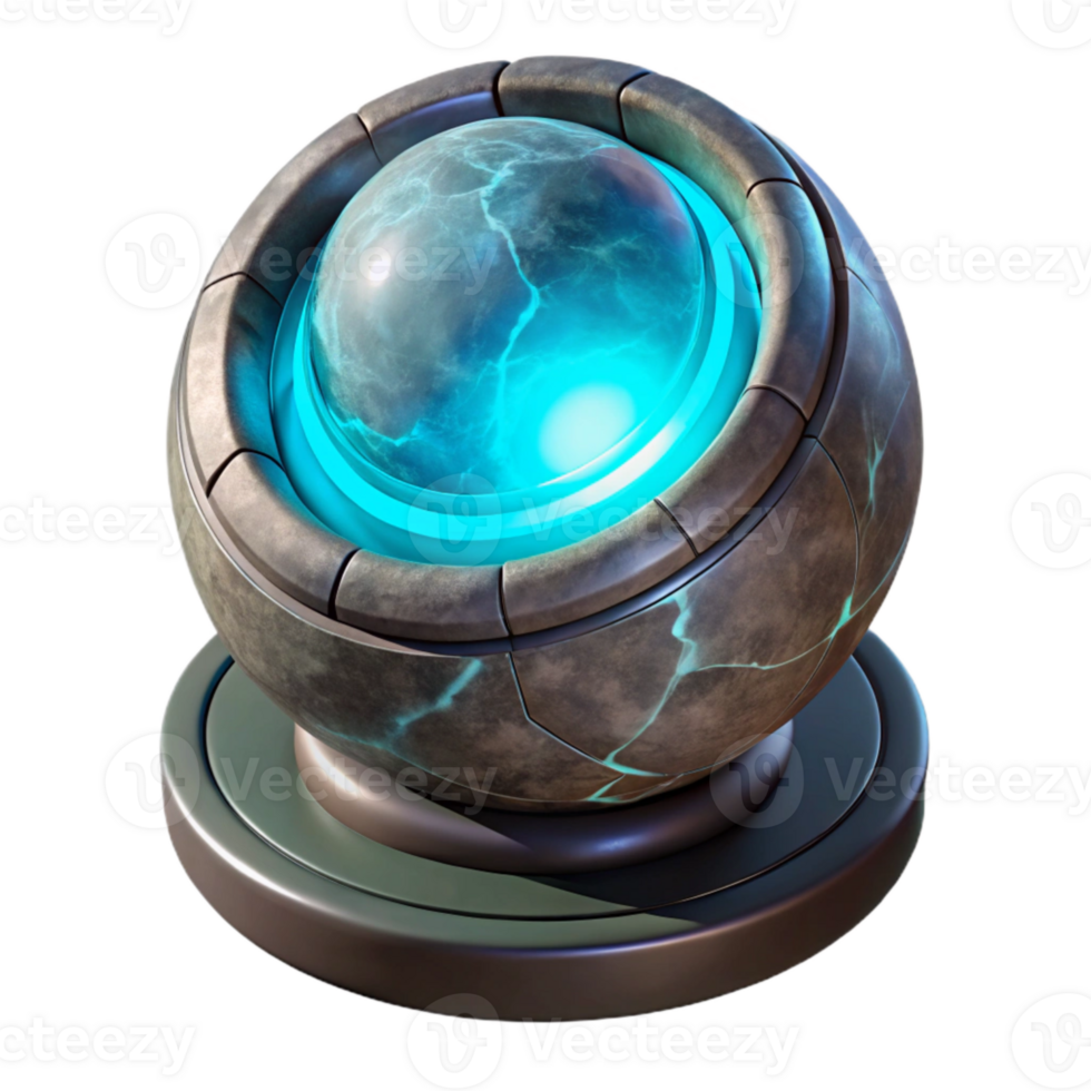 vibrant classic Glowing Sphere Teleportation Orb White Background Isolated high quality png