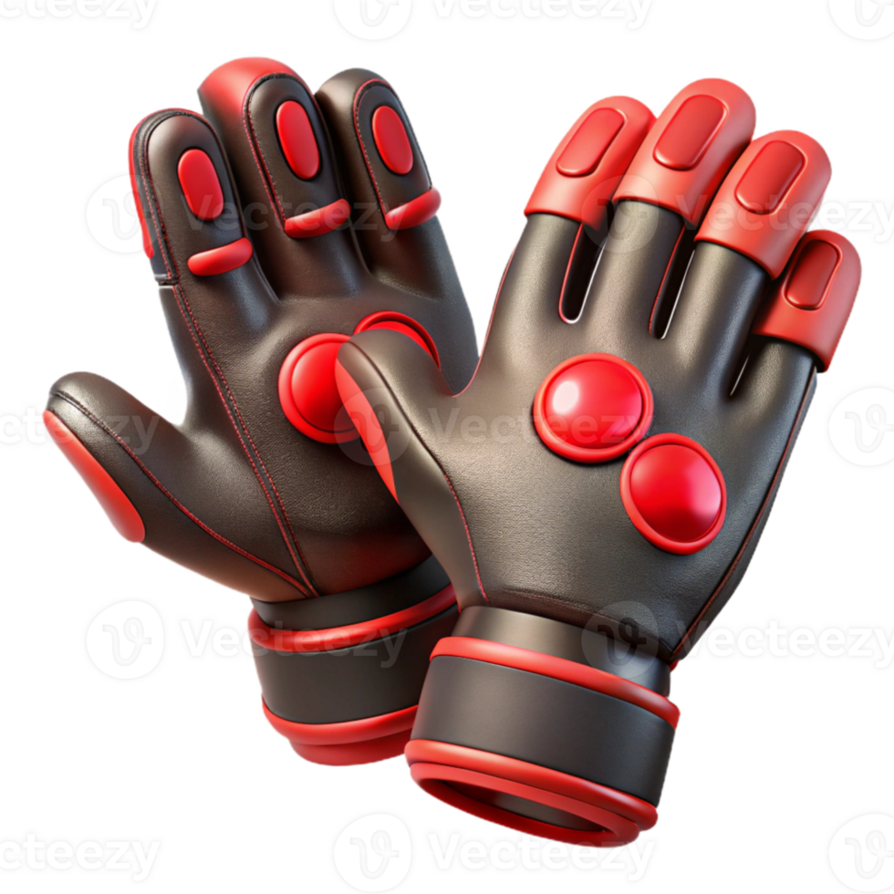 vibrant abstract Glowing Virtual Reality Gloves with Blue Accents Isolated high resolution png
