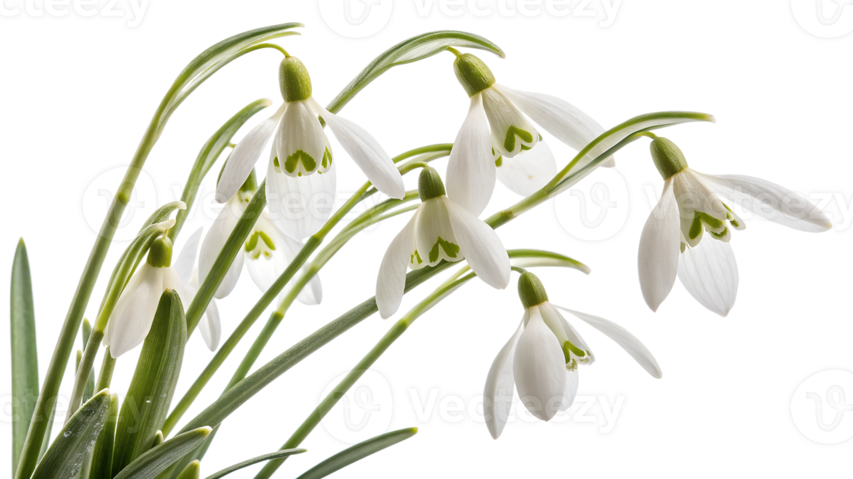 Elegant snowdrops in bright light png
