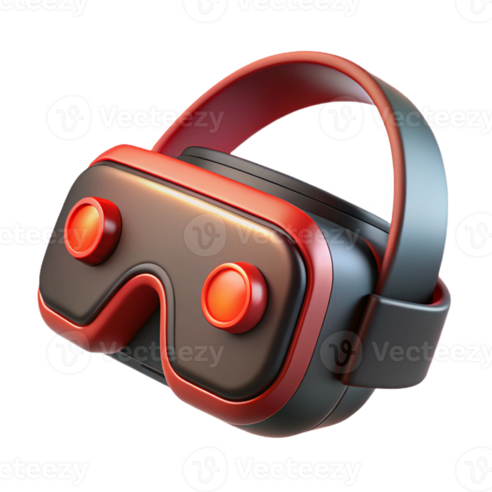 dramatic traditional Glowing Virtual Reality Headset with Green Accents Isolated premium png