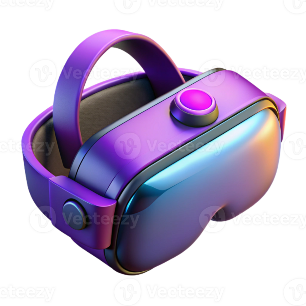 beautiful creative Glowing Virtual Reality Headset with Green Accents Isolated high resolution png