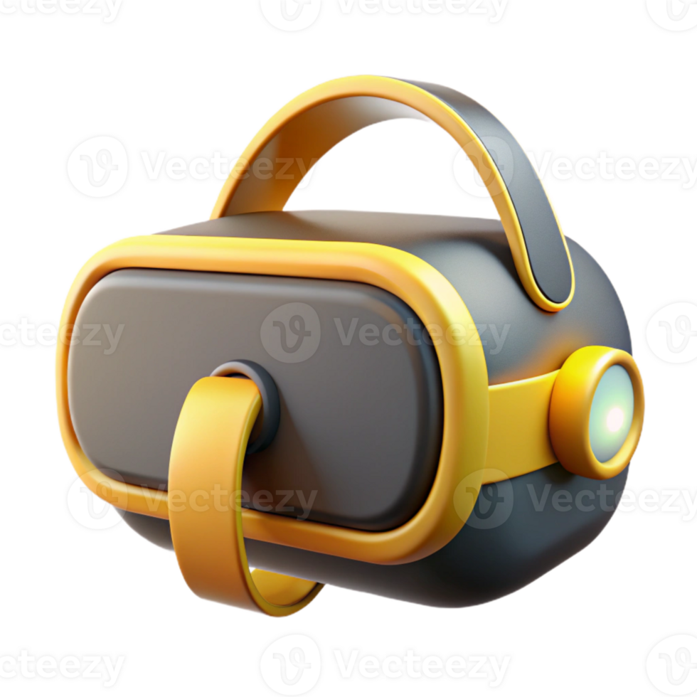 serene artistic Glowing Virtual Reality Headset with Green Accents Isolated high resolution png