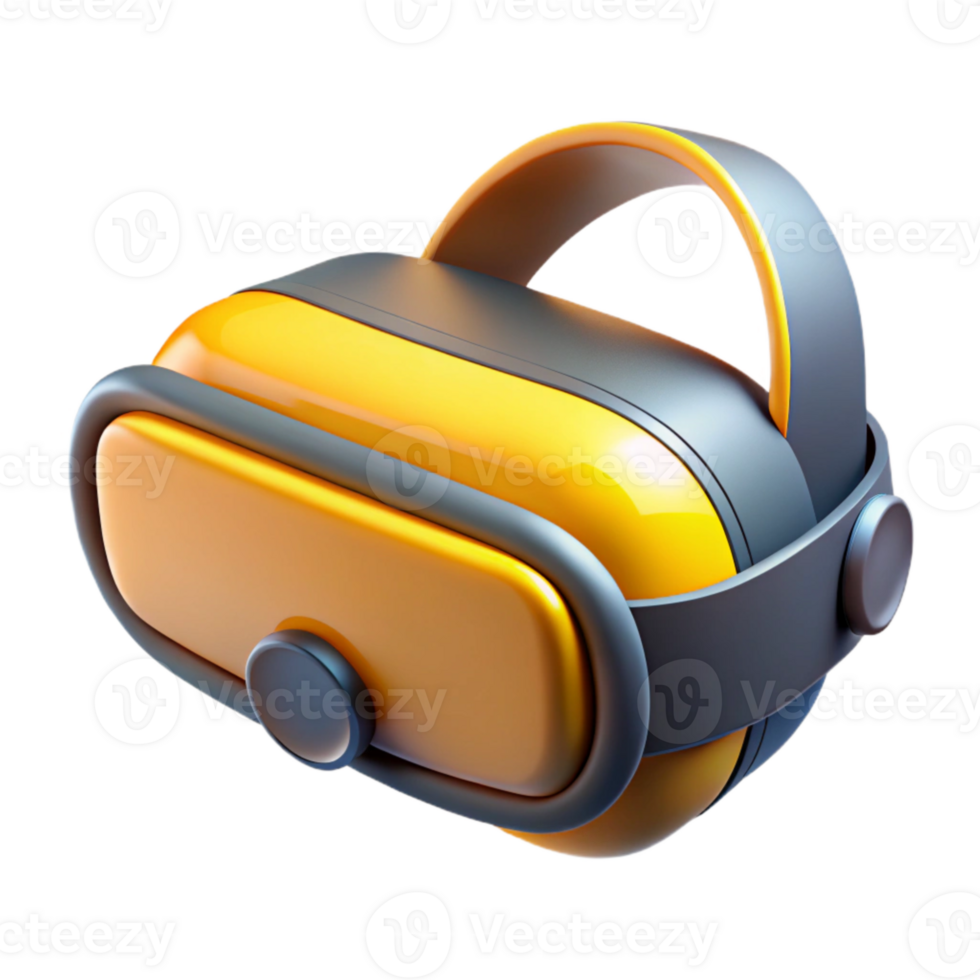 serene contemporary Glowing Virtual Reality Headset with Green Accents Isolated authentic png