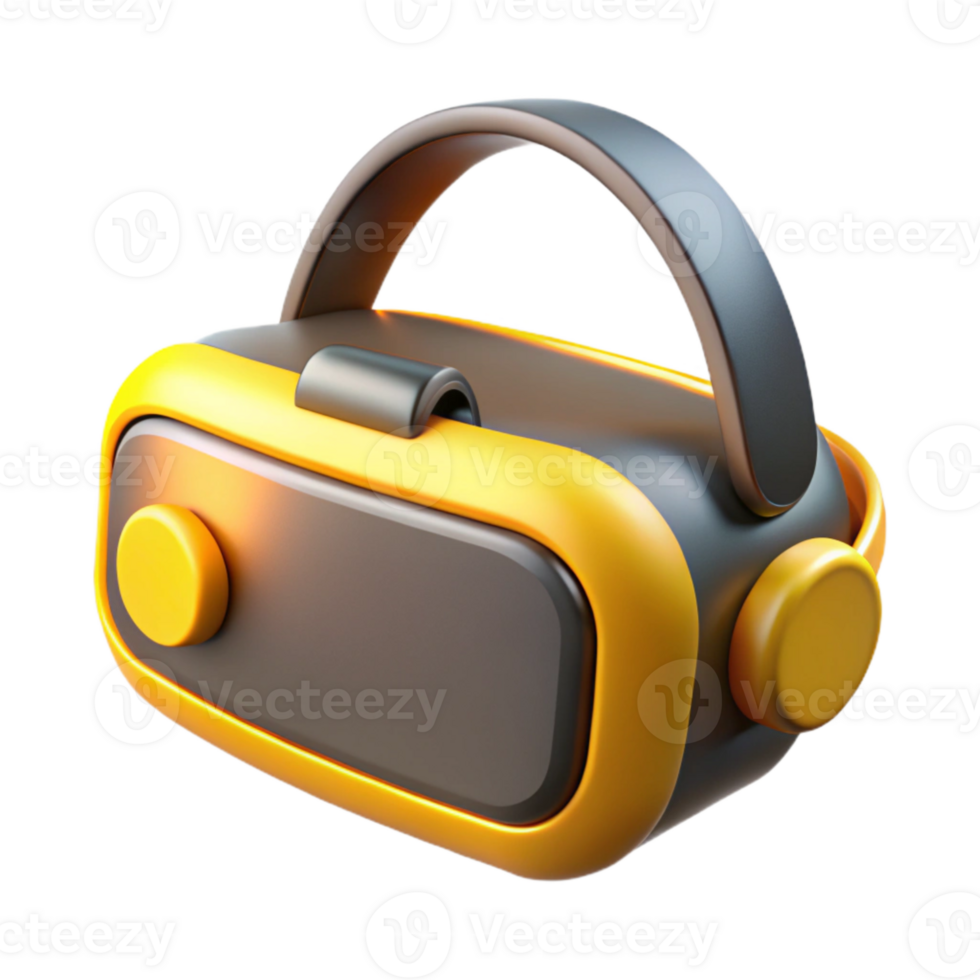 dramatic rustic Glowing Virtual Reality Headset with Green Accents Isolated high quality png