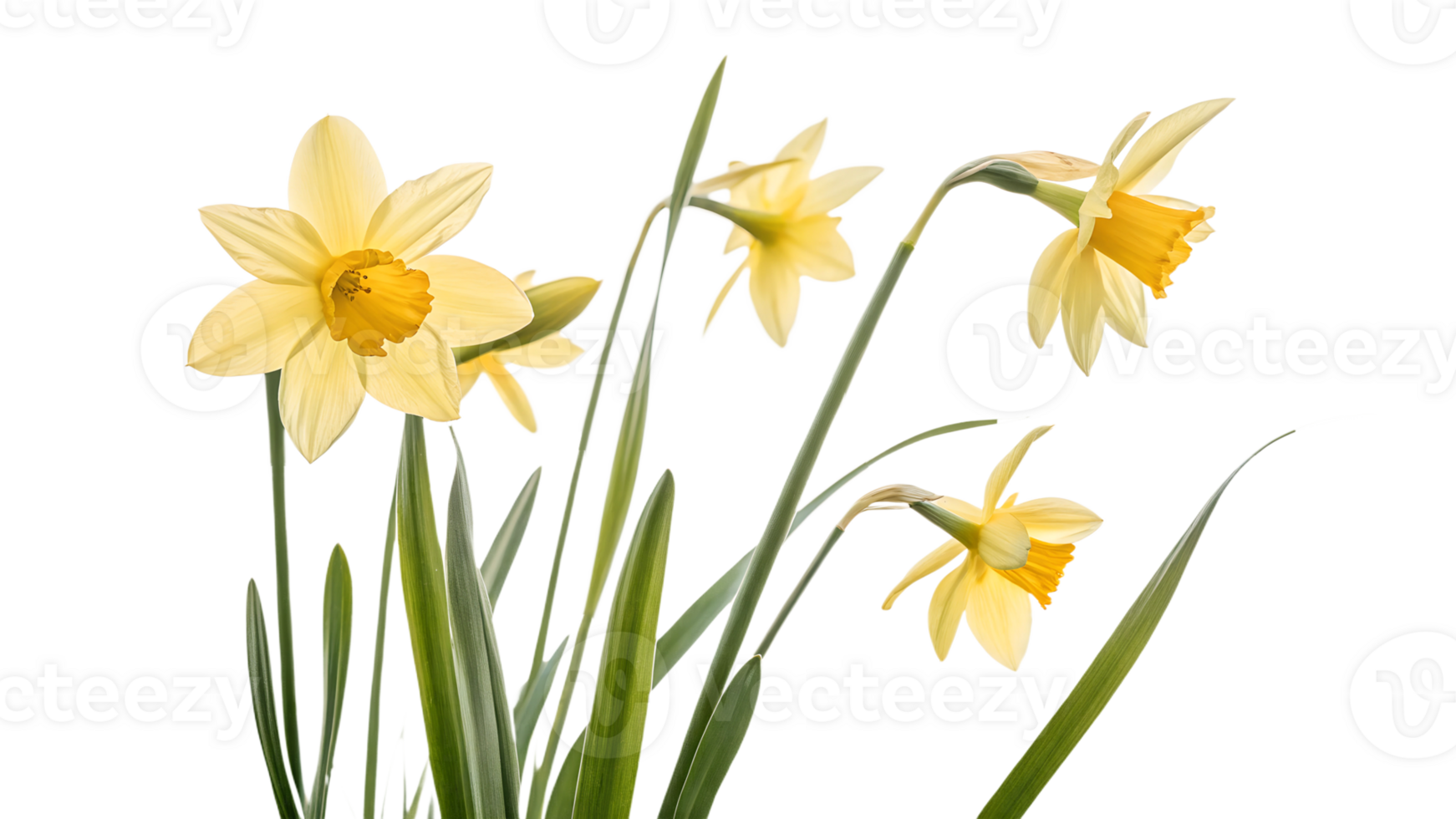 Yellow daffodils in bloom during spring season png