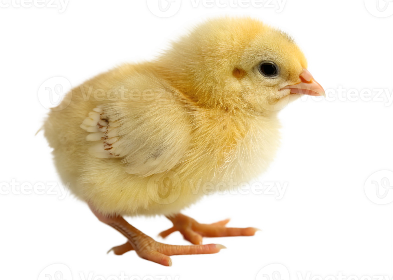 Cute yellow chick standing on a transparent background png