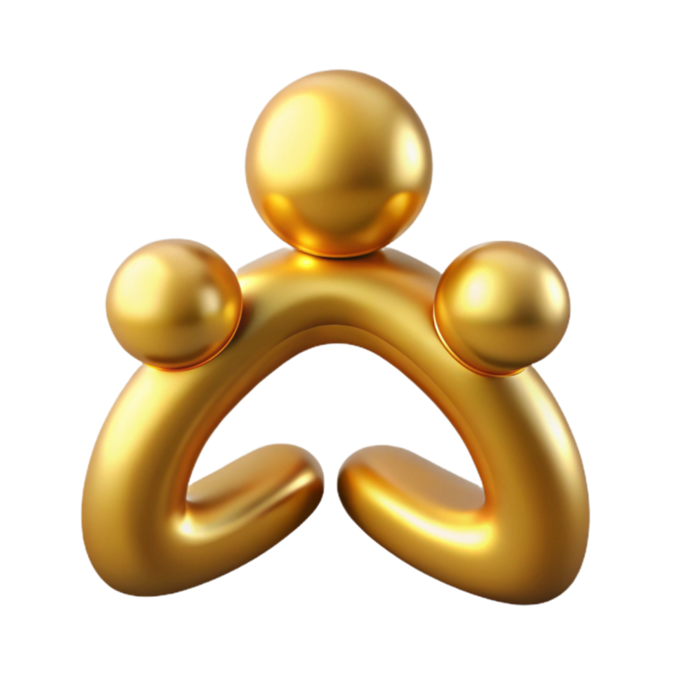 stunning contemporary Golden Abstract Human Connection Symbol Isolated professional png