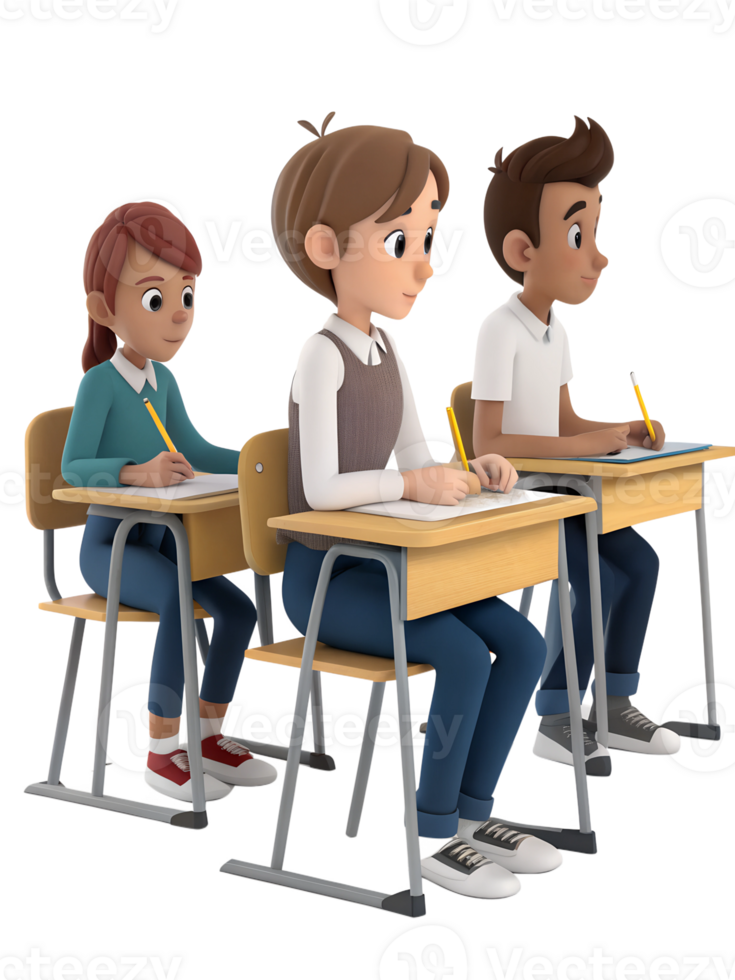 Students engaged in classroom learning activity png