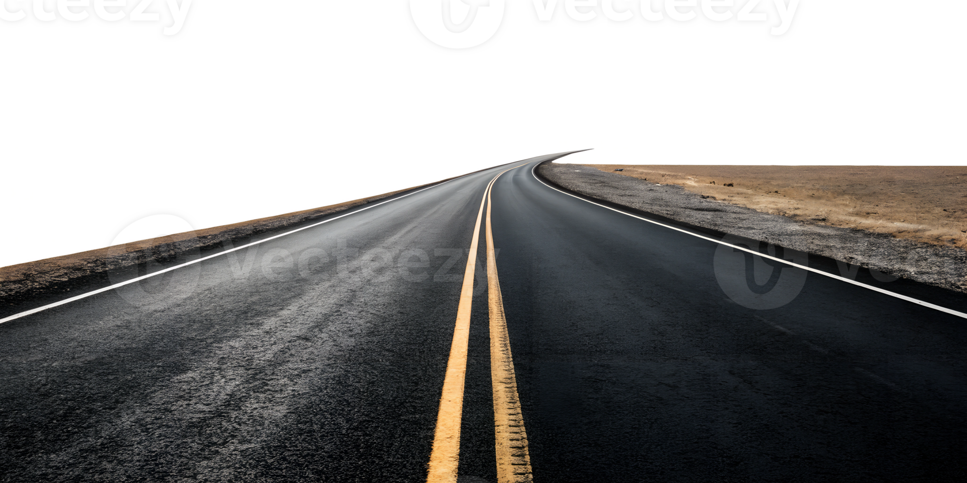 Endless winding road in a barren landscape png