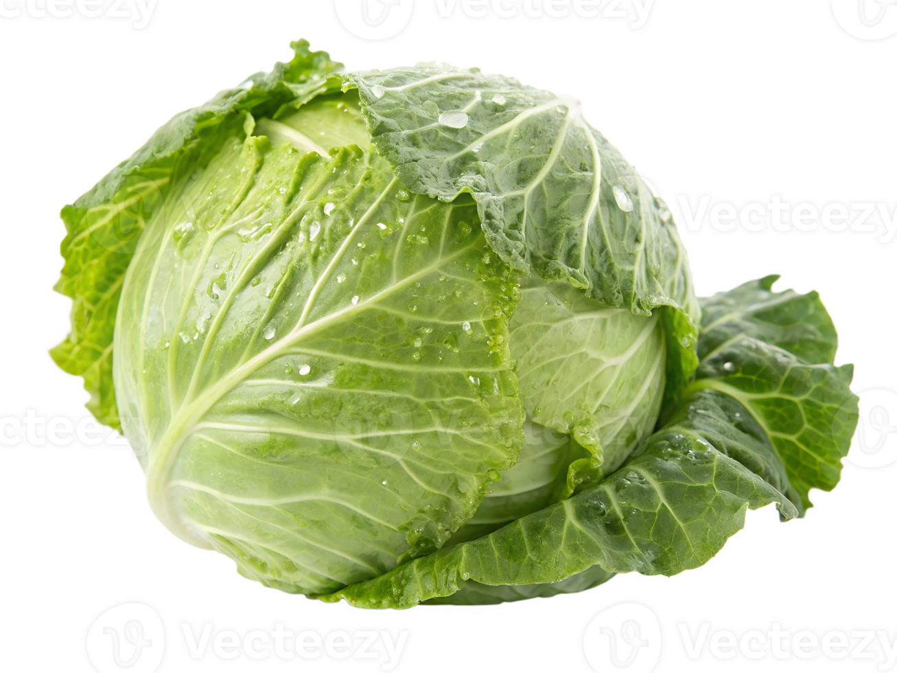 Dew kissed fresh green cabbage png
