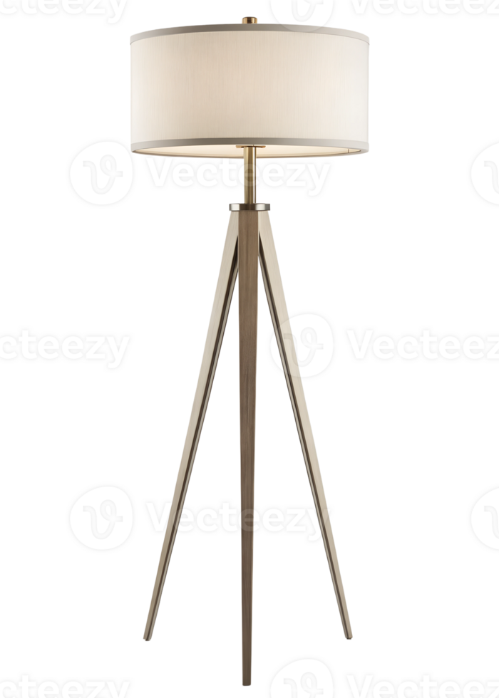 Chic tripod floor lamp in modern decor png