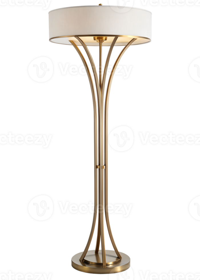 Modern gold floor lamp, elegant design png