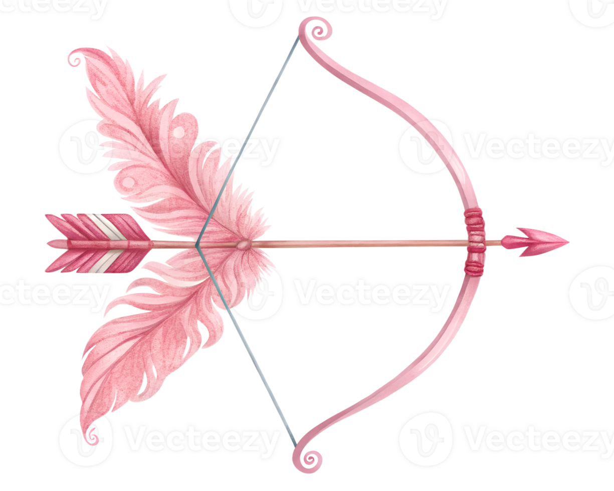 Elegant pink bow and arrow design for decor png