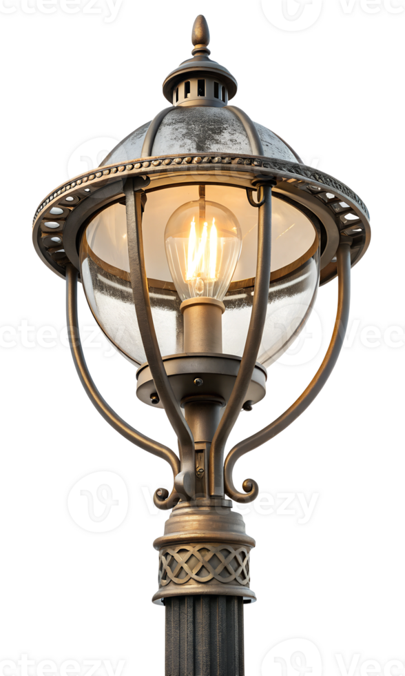 Elegant vintage street lamp design in urban area png