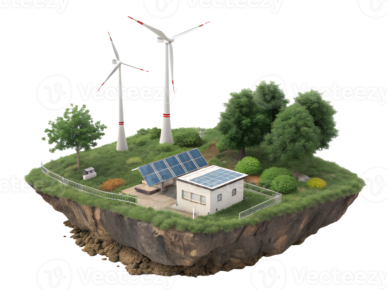 Renewable energy with wind and solar png