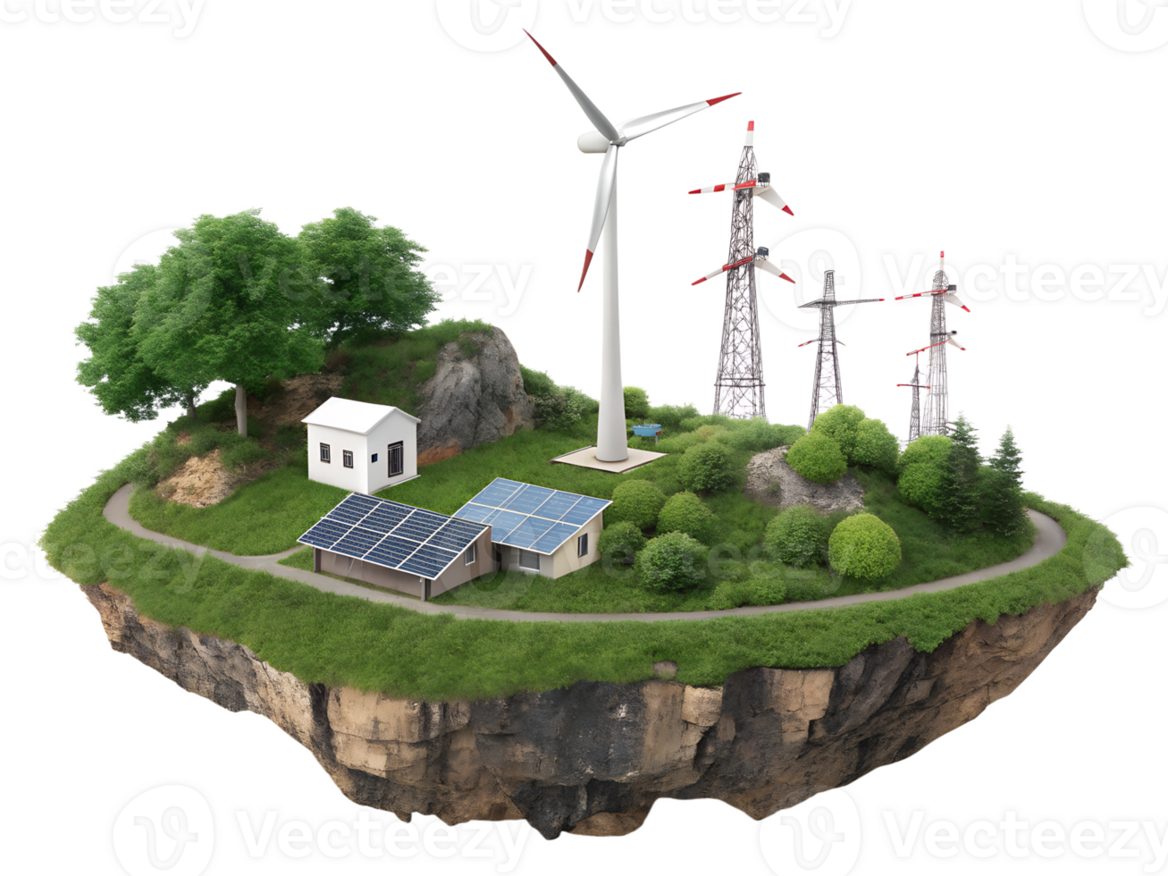 Floating island for renewable energy png
