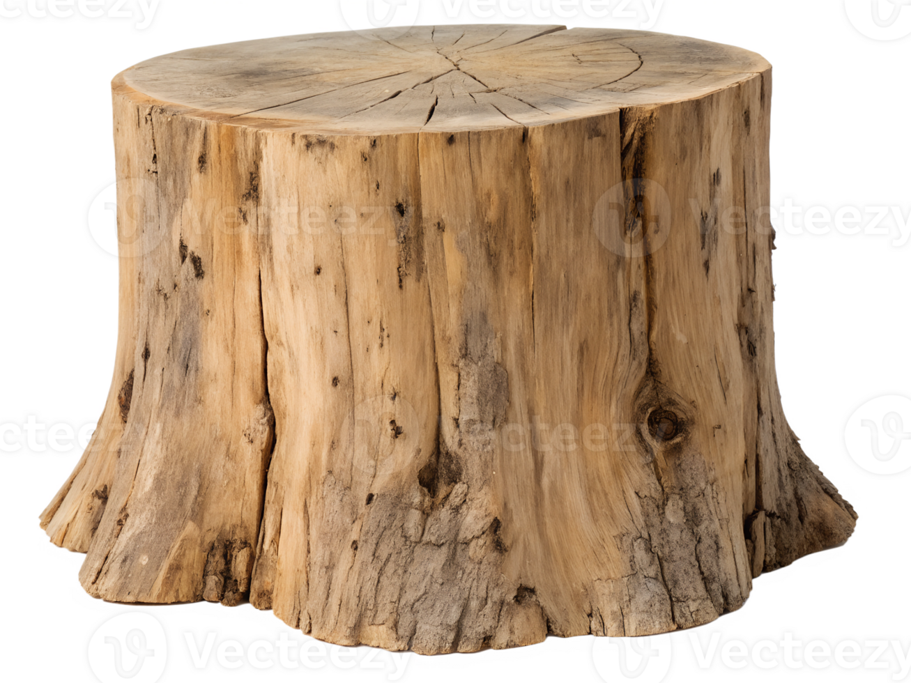Garden seating from a wooden tree stump png