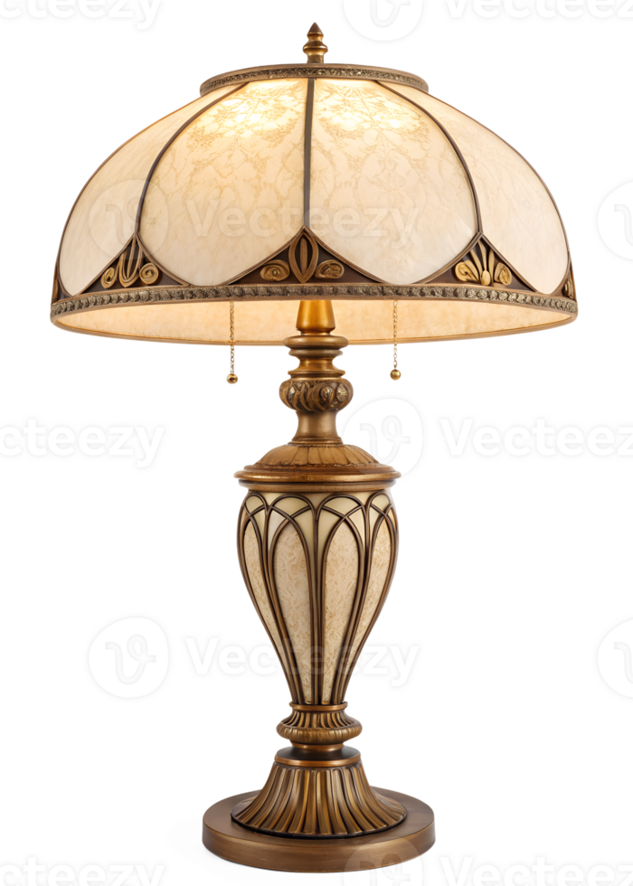 Elegant lamp with warm, intricate design png