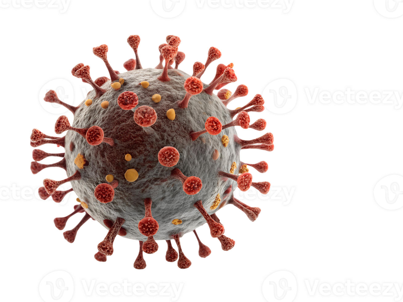 Virus structure with spikes in vibrant detail png