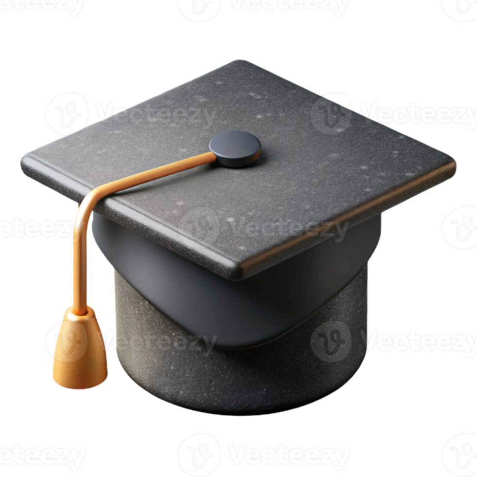 elegant classic Graduation Cap Icon Isolated Black detailed png