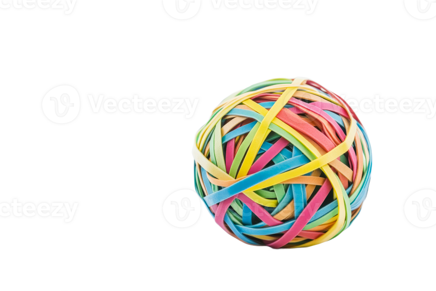 Colorful rubber band ball on a white background png