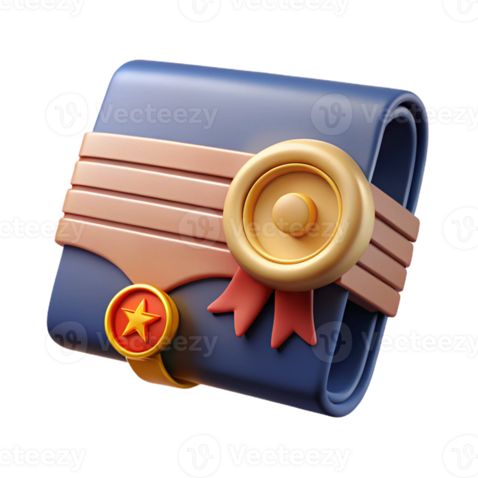 stunning modern Graduation Certificate with Official Seal Isolated professional png