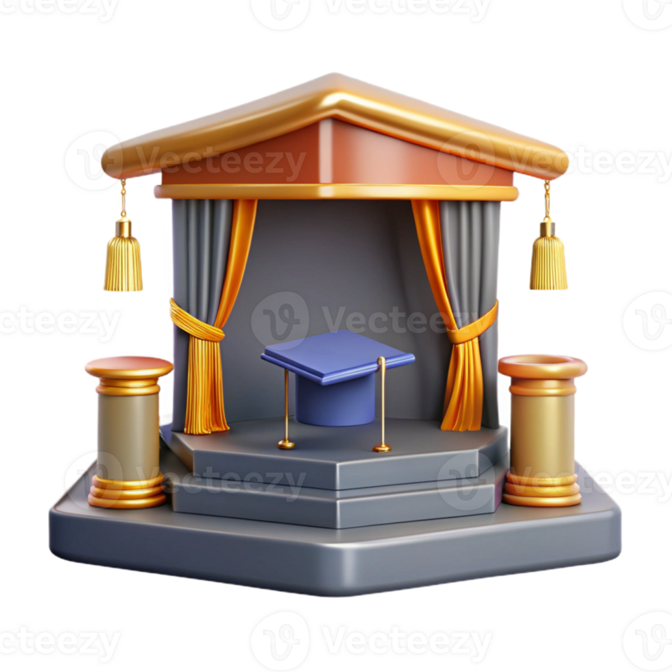 vibrant creative Graduation Ceremony Stage Front View Element original png
