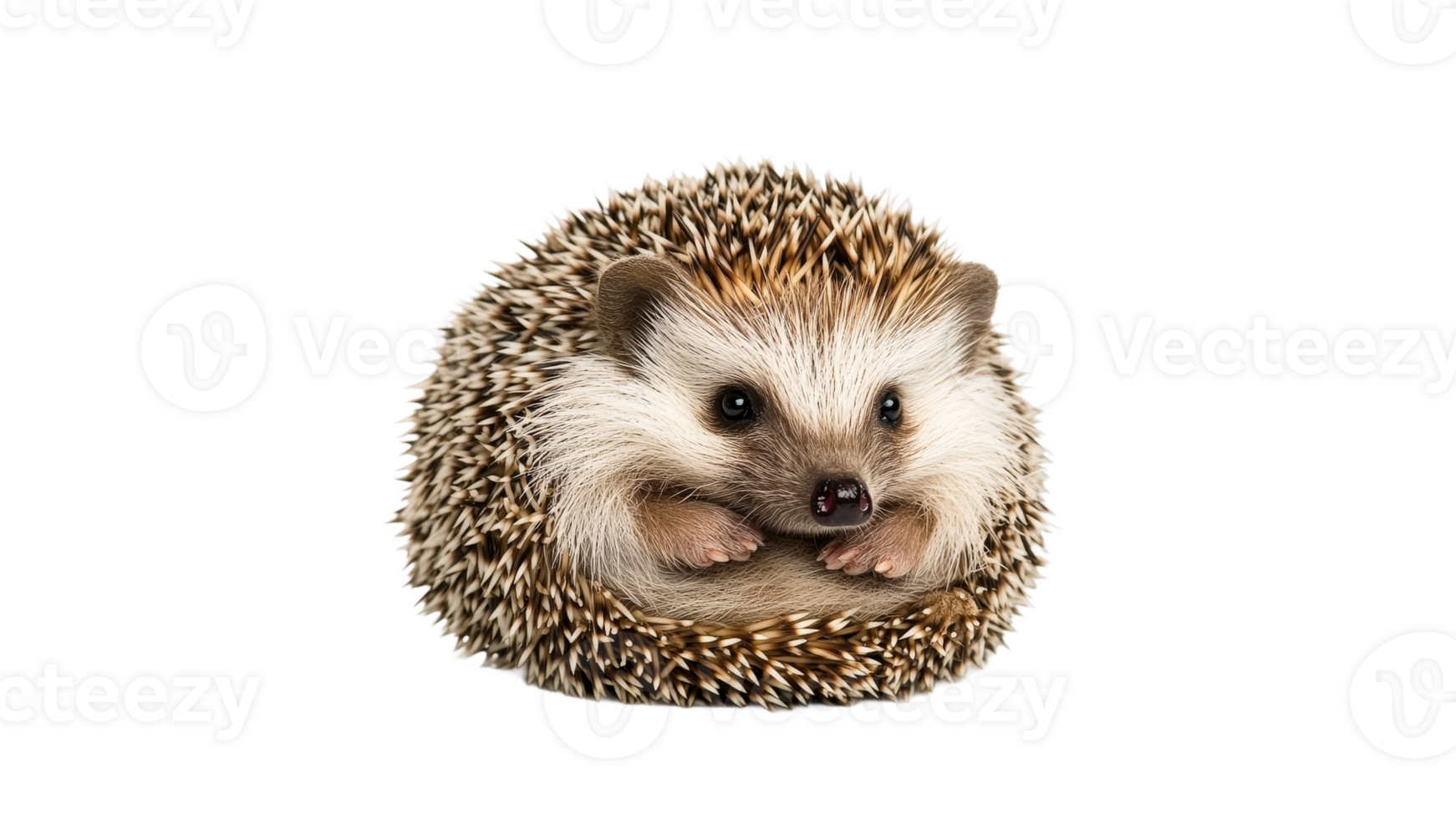 Cute hedgehog curled up in a cozy position transparent png