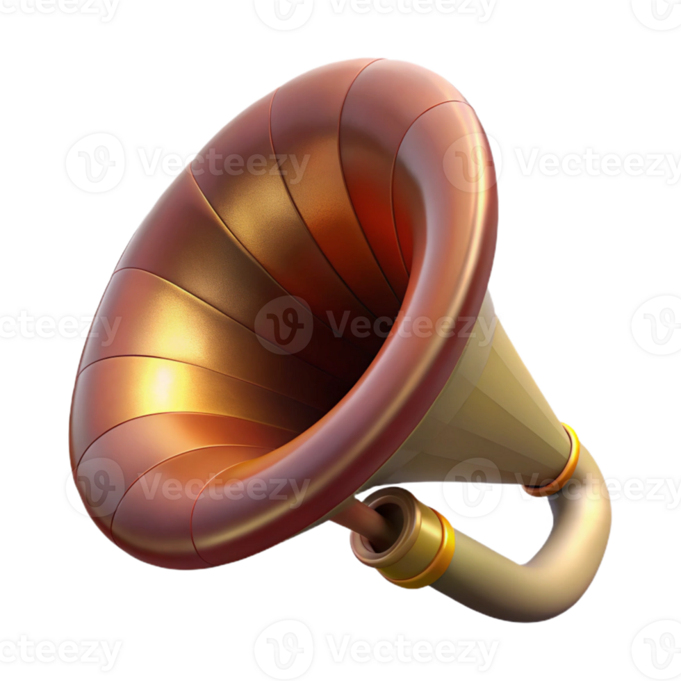 serene modern Gramophone Horn Detailed Isolated on Transparent Background exclusive png