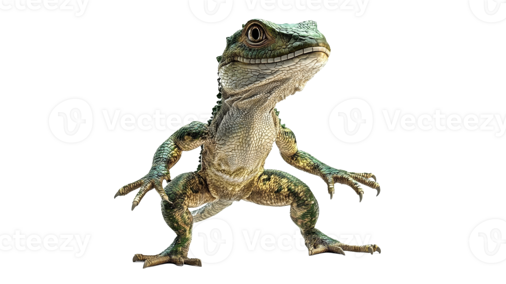 Unique lizard standing with an alert posture png