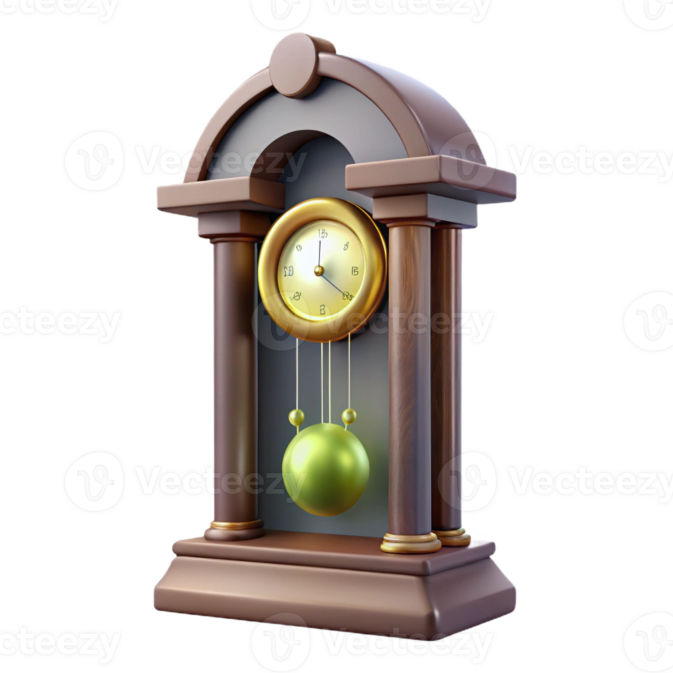 dramatic minimalist Grandfather Clock Pendulum Swinging Transparent Background professional png