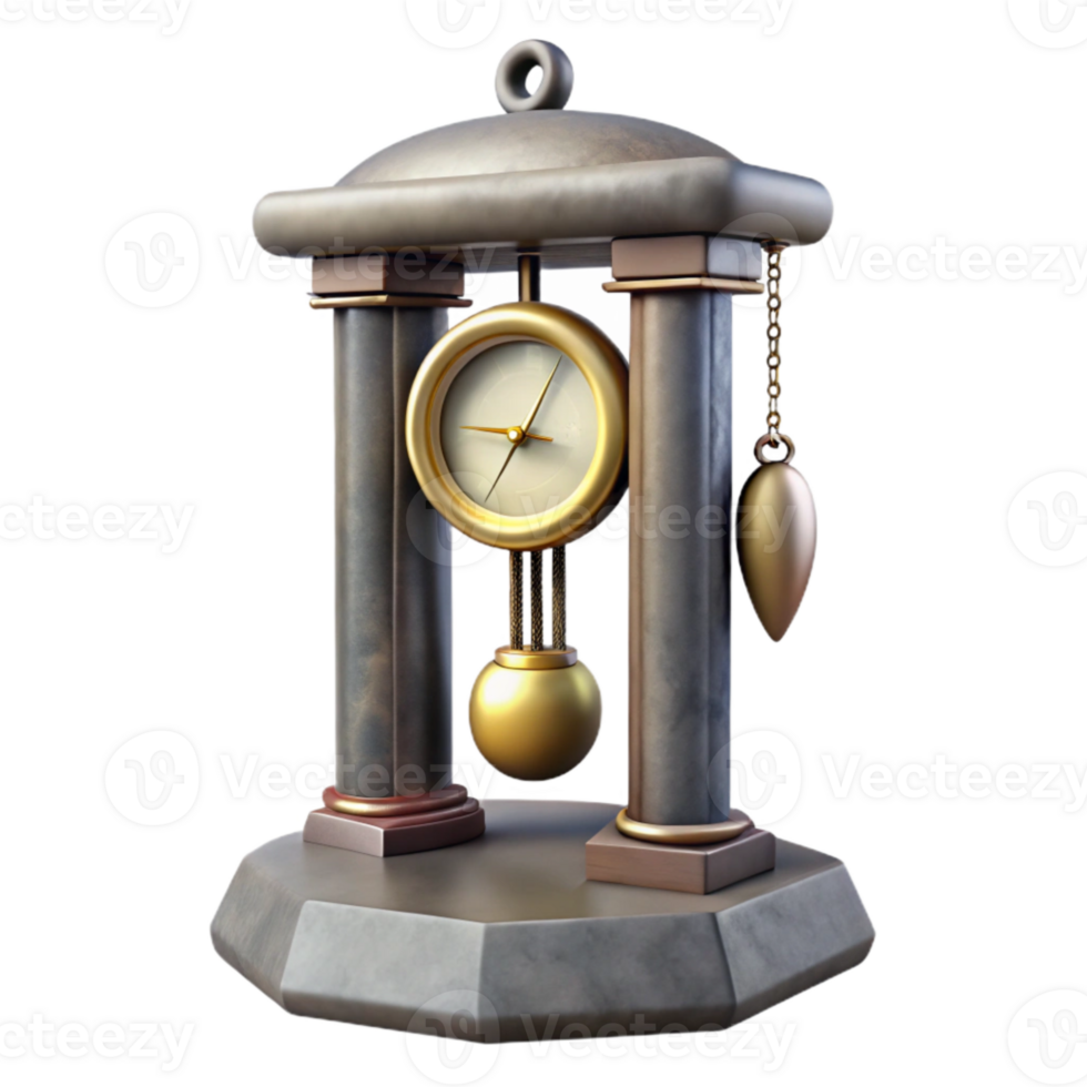 stunning rustic Grandfather Clock Pendulum Swinging Transparent Background genuine png