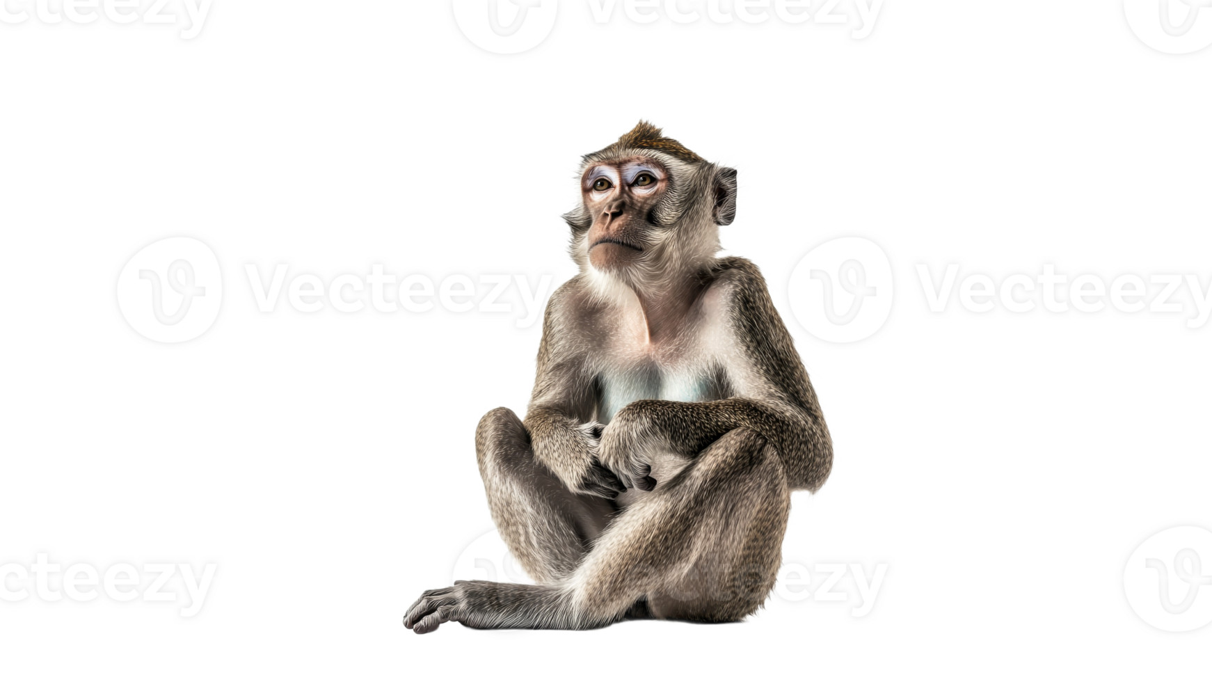 Monkey sitting quietly and observing surroundings png