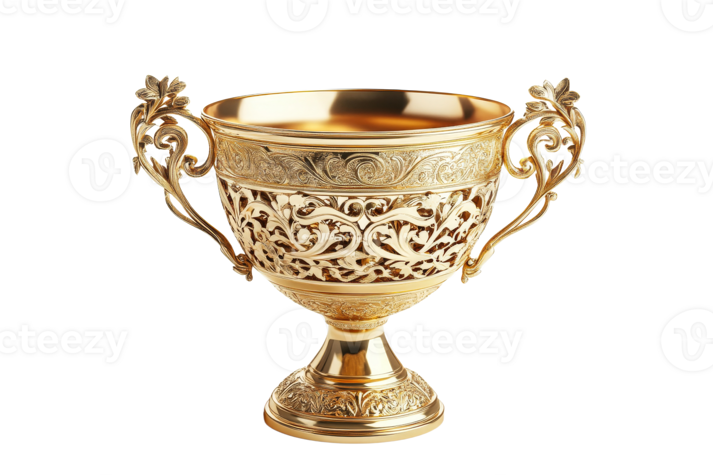 Intricate golden trophy design png