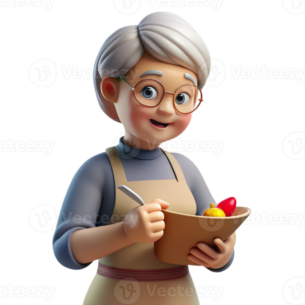 stunning classic Grandmother Passing Down Recipe Isolated genuine png