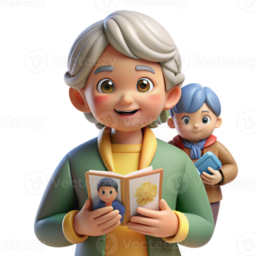 elegant classic Grandmother Sharing Memories with Family Transparent Background professional png