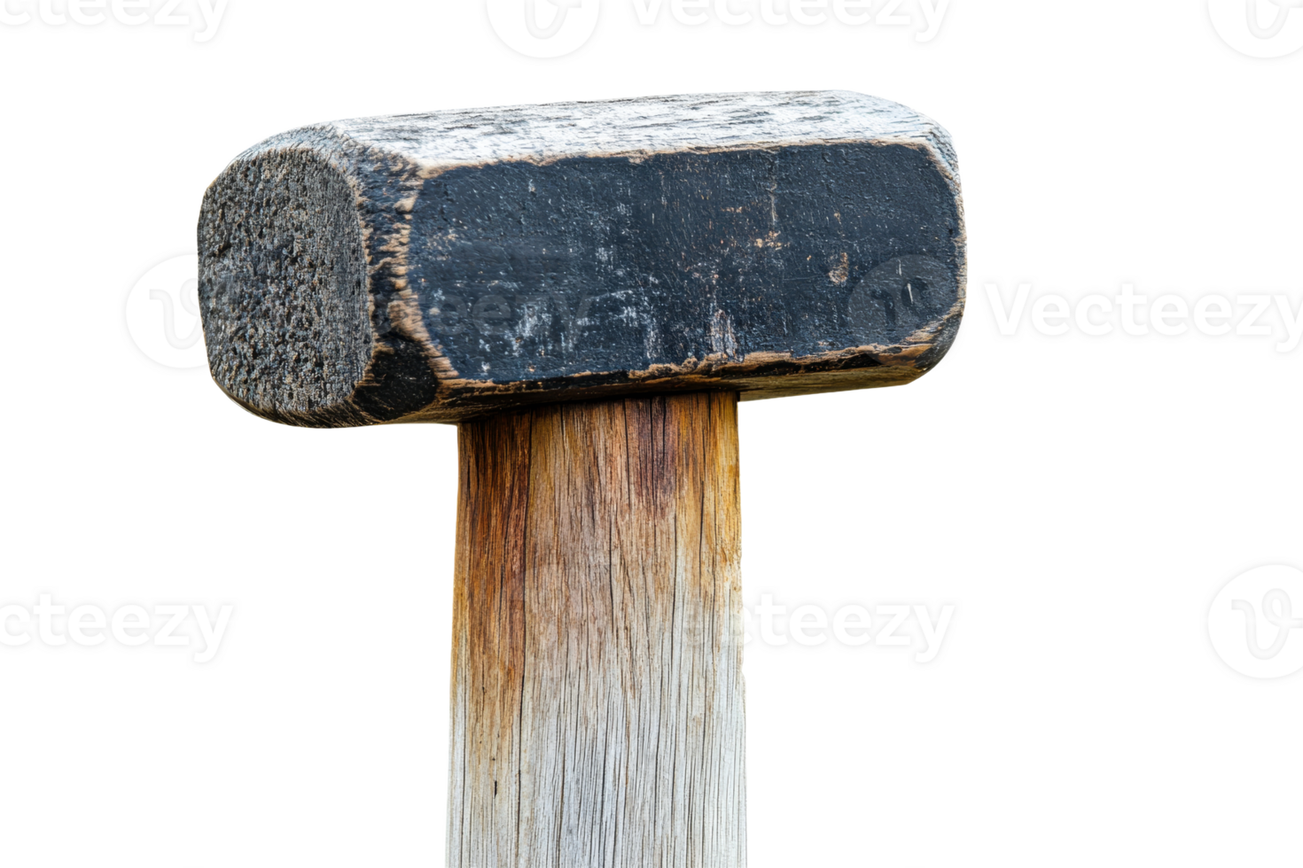 Wooden mallet resting on a wooden surface png