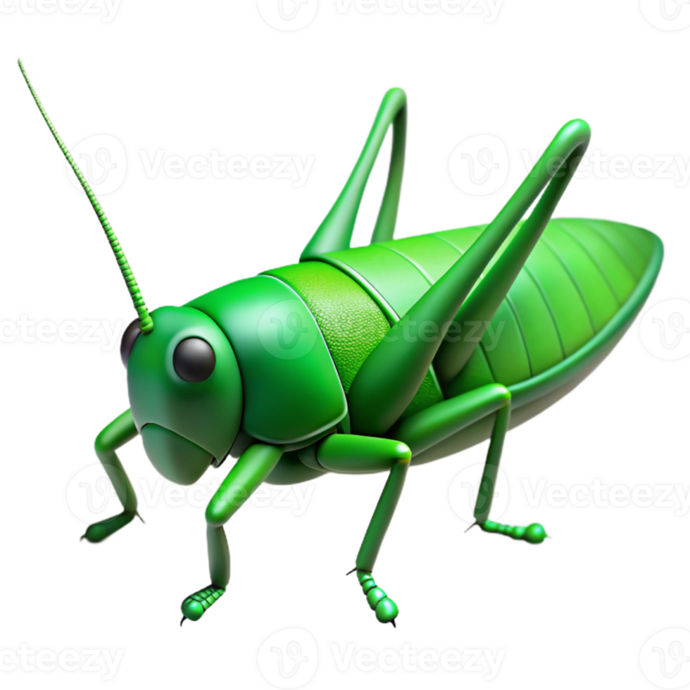 magnificent traditional Grasshopper Green Side View Isolated on Transparent Background authentic png