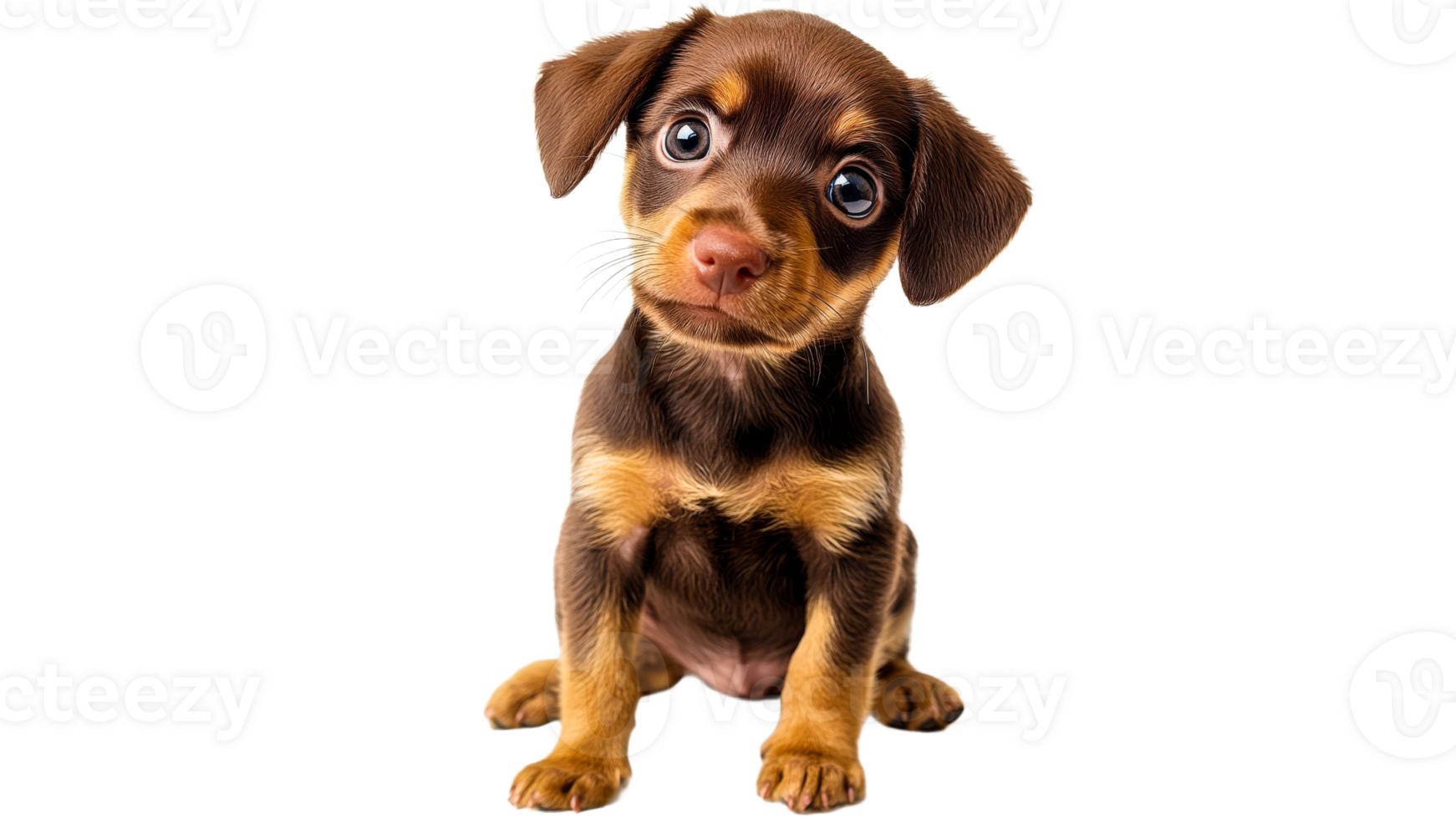 Brown puppy cut out on transparent background png