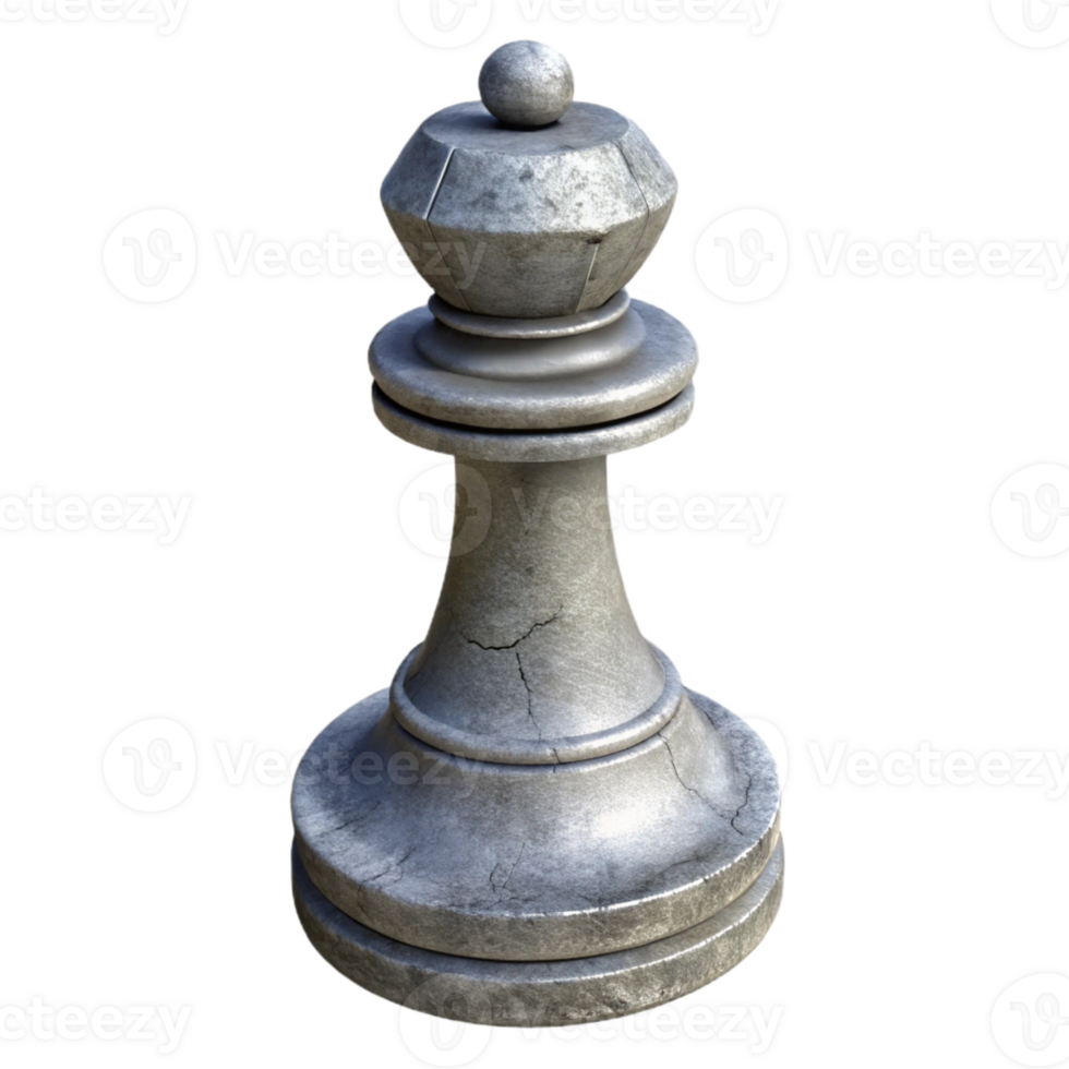 serene rustic Gray 3d Printed Chess Piece Isolated genuine png