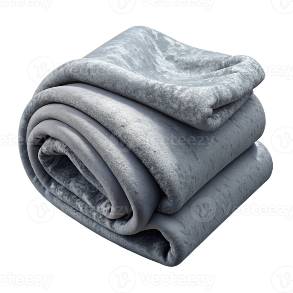vibrant contemporary Gray Blanket Folded Transparent Background authentic png