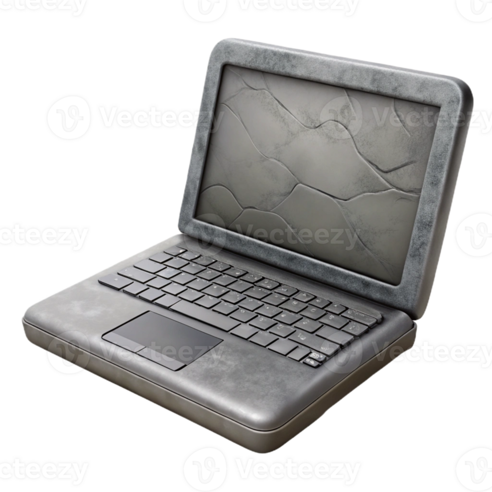 serene artistic Gray Laptop with Closed Screen Cutout original png