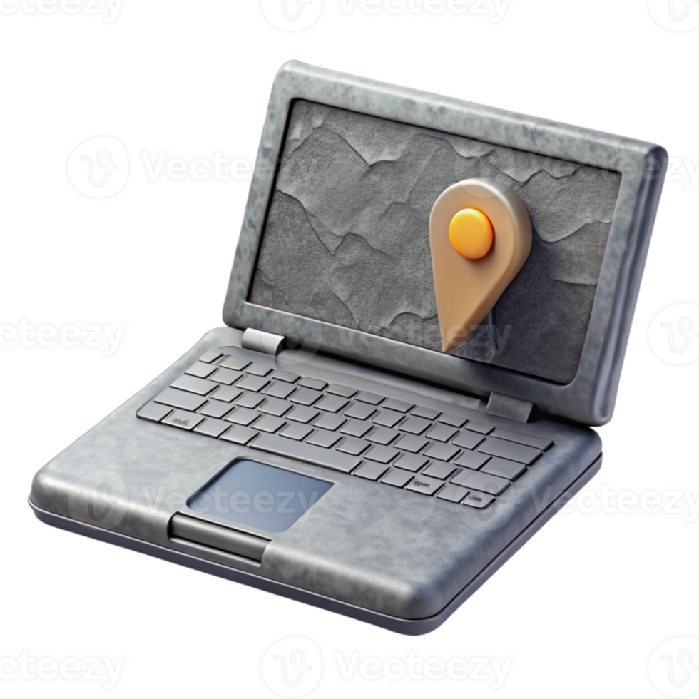 stunning abstract Gray Laptop with Stylus Cutout genuine png