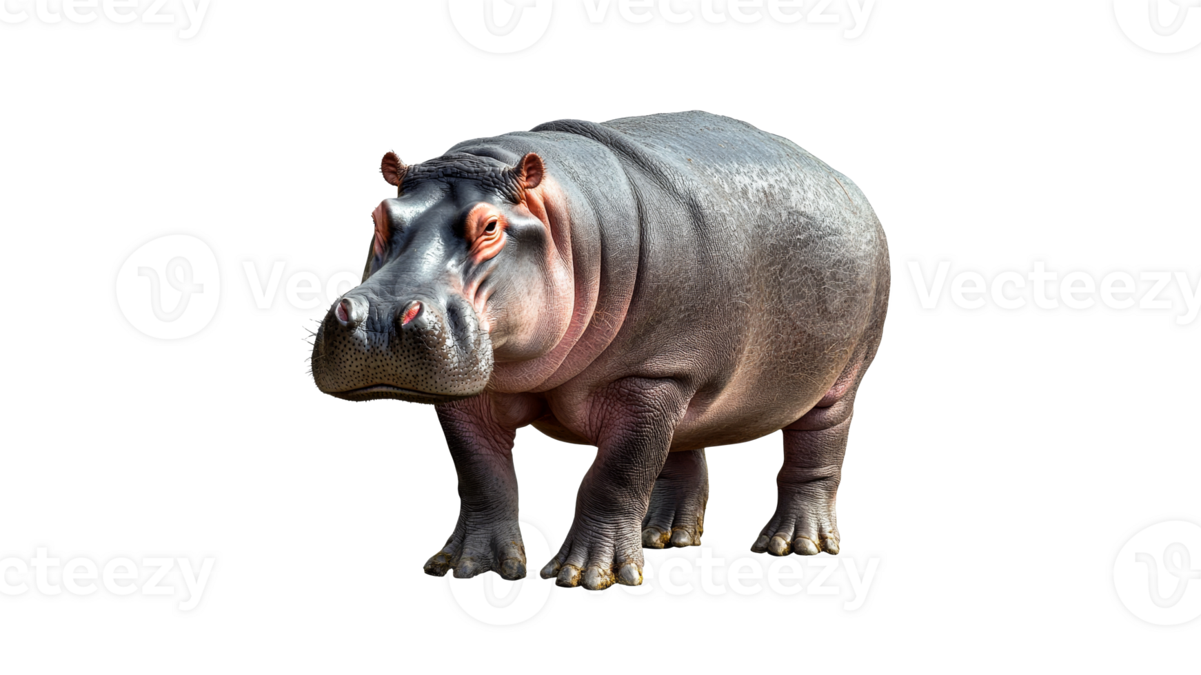Hippo standing calmly in a natural setting png