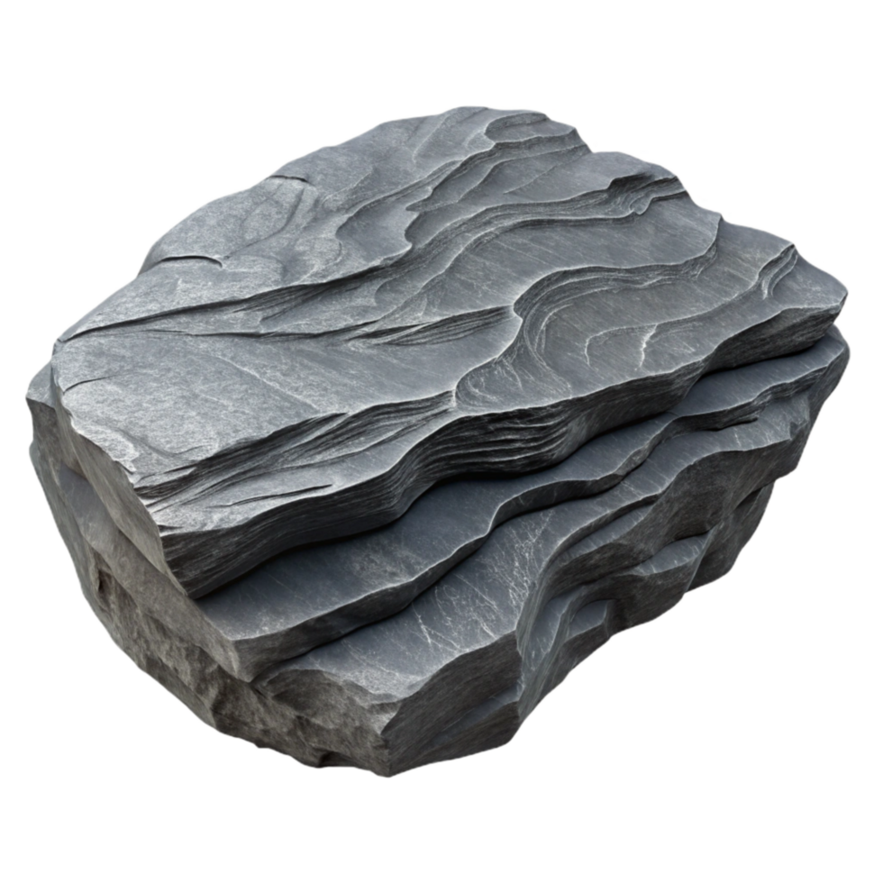 elegant creative Gray Slate Rock Cutout with Layered Texture original png