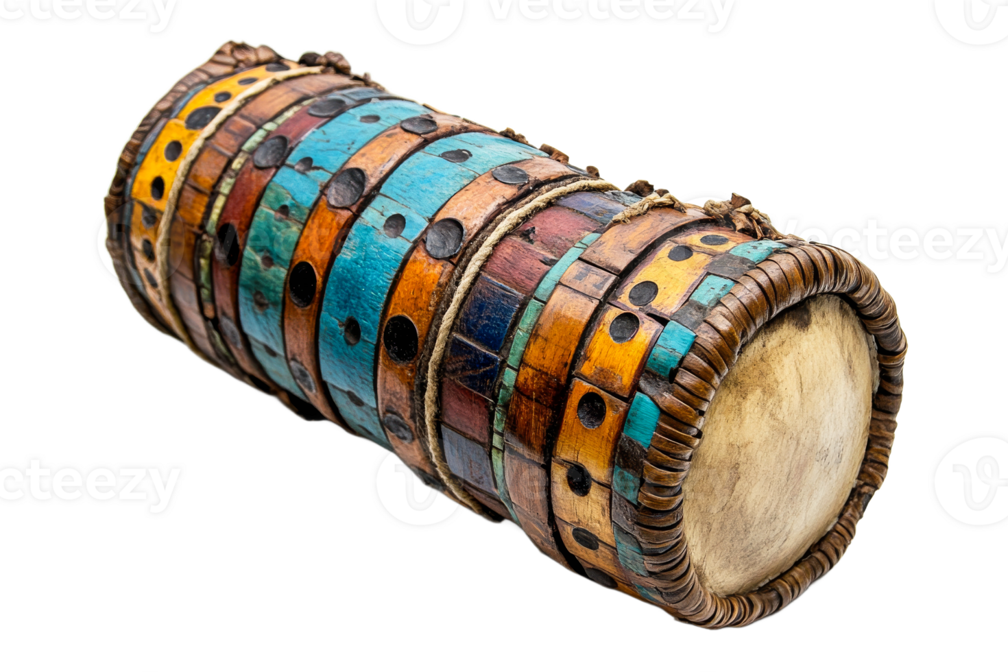 Colorful handcrafted traditional drum png