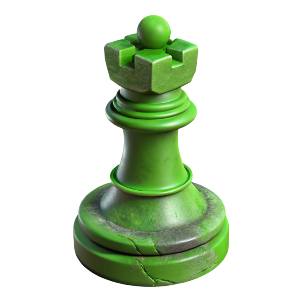 impressive modern Green 3d Printed Chess Piece Cutout Element professional png