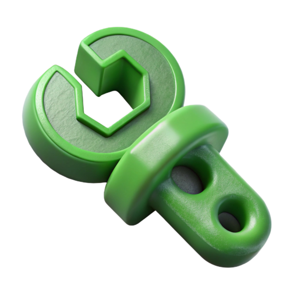 vibrant classic Green 3d Printed Tool Cutout Element original png