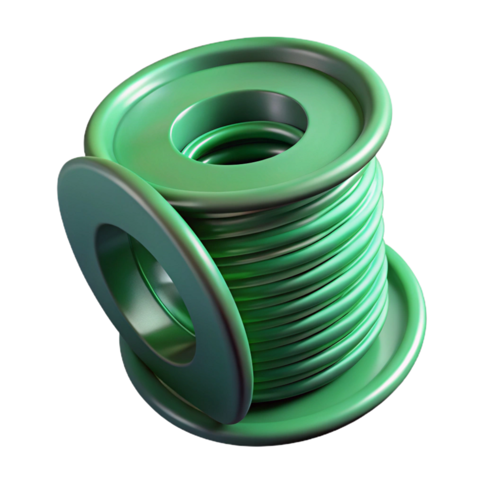 beautiful abstract Green Abs Filament Spool Close Up Transparent Background premium png